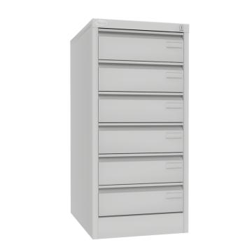 Šestizásuvková pětiřadá kovová kartotéka formátu 103 x 72 mm -Szk 215