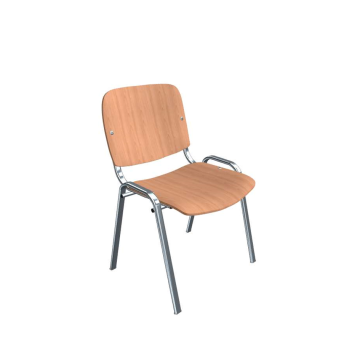 Dřevěná židle ISO s chromovým rámem