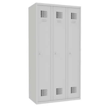 Trojdveřová kovová šatní skříň s dlouhými dveřmi Sum 330 W lx