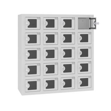Úschovná skříň s plexisklovými dveřmi a USB zásuvkami WSSv 20 p