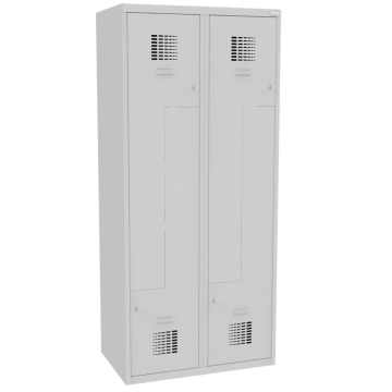 Čtyřdveřová kovová šatní skříň se Z dveřmi Sul 42 W lx