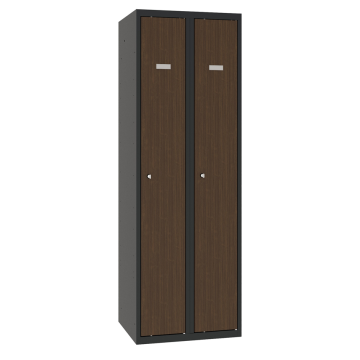 Kovová šatní skříň s dveřmi s dřevěným dekorem Sum 320 W Teak