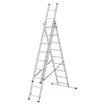 Třídílný hliníkový hobby žebřík 66xx – typy od 3x7 do 3x11