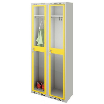 Kovová šatní skříň se 2 dlouhými dveřmi z plexiskla MSum 320