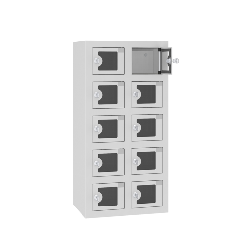 Úschovná skříň s plexisklovými dveřmi a USB zásuvkami WSSv 10 p