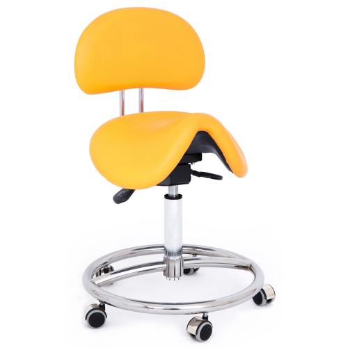 Ergonomická sedlová zdravotnická židle s nastavitelným opěradlem a kruhovou základnou V067CAB