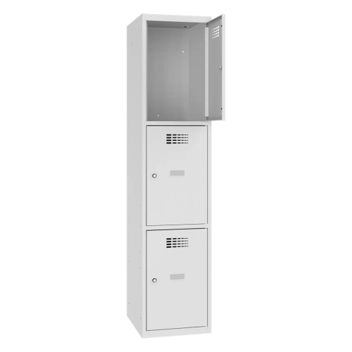 3-dveřová kovová skříň s přihrádkami Sus 413 W