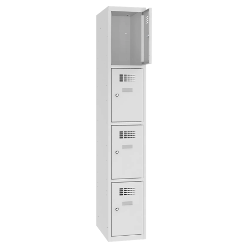 4-dveřová kovová skříň s přihrádkami Sus 314 W
