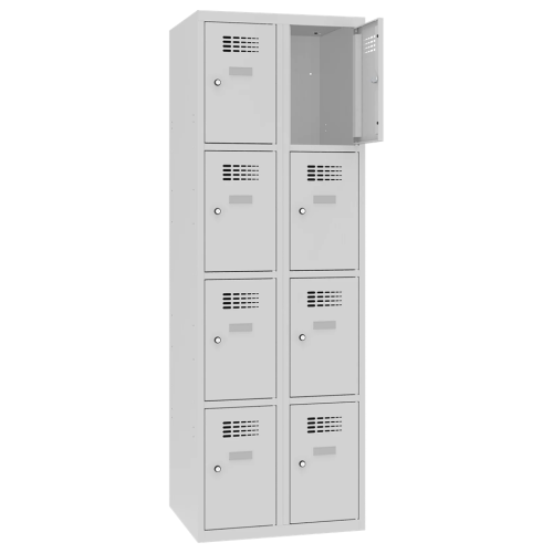 8-dveřová kovová skříň s přihrádkami Sus 324 W