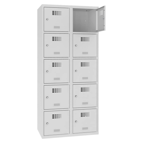 10-dveřová kovová skříň s přihrádkami Sus 425 W
