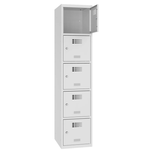 5-dveřová kovová skříň s přihrádkami Sus 415 W